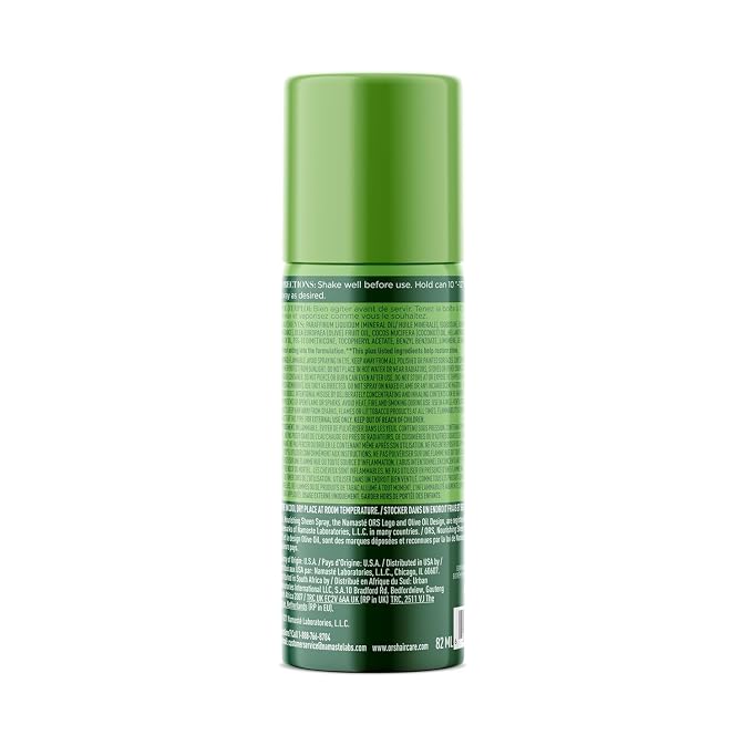 ORS Olive Oil Nourishing Sheen Spray with Coconut Oil for Restorative Shine 2 Ounces - Travel Size (Pack of 2)