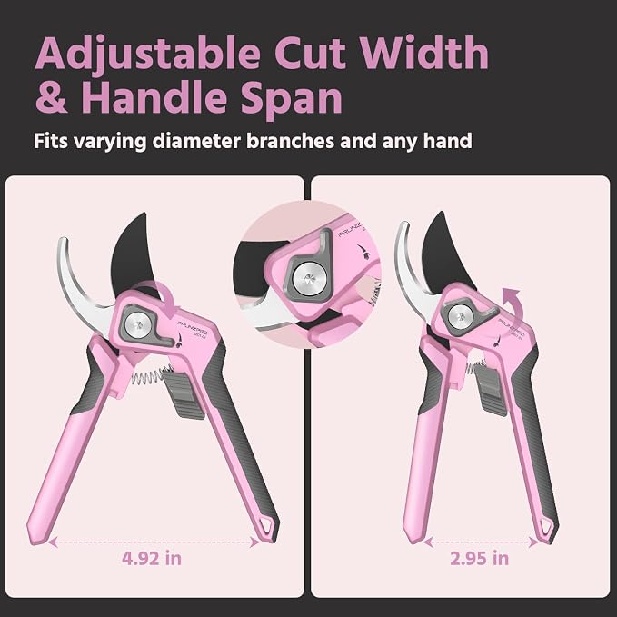 PrunePro Pruning Shears Scissors Set - Professional German Stainless Steel Hand Pruner Anti-Break Lock Ergonomic Garden Scissors for Branches Herb Flower Bonsai Garden Clipper