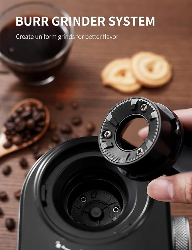 SHARDOR Electric Burr Coffee Grinder, One-Touch Automatic Coffee Bean Grinder for Espresso & French Press, Large 14-Cup Flat Burr Grinder for Home Use