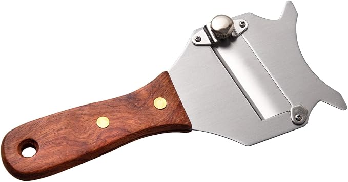 IMEEA Truffle Slicer Shaver Stainless Steel Chocolate Cheese Shaver Grater Curler with Adjustable Smooth Blade and Wood Handle