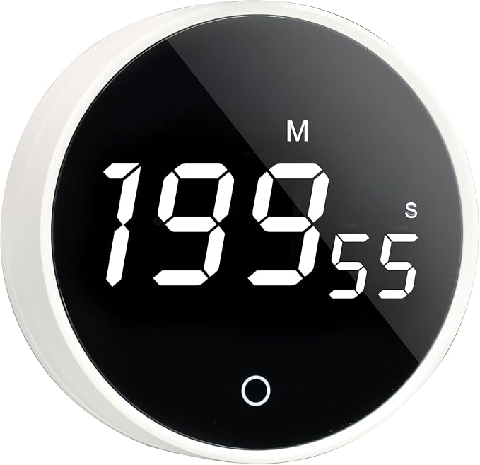 Digital Kitchen Timer - Magnetic 199-Minute Countdown Countup Timer with Large LED Display,Volume Adjustable, Visual timers for Cooking,Gym,Meeting,Classroom,Study,Work,Outdoor Activities