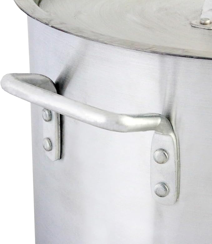TrueCraftware- 16 qt. Heavy-Duty Aluminum Stock Pot with Riveted Handle 6mm Thickness-Multipurpose Pot Cookware Large Stockpot For Cooking Simmering Soup Stock Home Kitchen