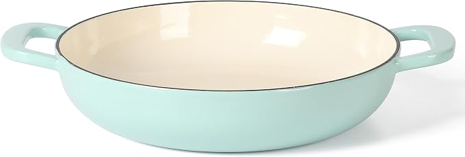 Martha Stewart Gatwick 3.5-Quart Enameled Cast Iron Dutch Oven Braiser – Martha Blue, Durable Nonstick Dutch Oven for Slow Cooking, Braising, and Baking