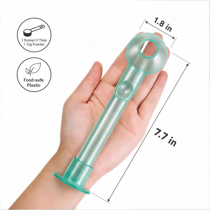 Coffee Scoop with Funnel for Ground Coffee, Protein Powder & Tea, for Reusable K Cup Refiller, 2TBSP Mess-Free, Funnel Design Prevents Spills (Translucent Green, 2-Pack)