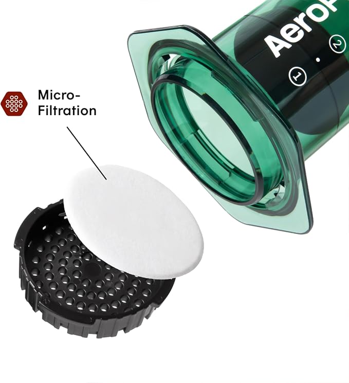 AeroPress Clear Green Coffee Press, French Press, Pour-Over & Espresso Style