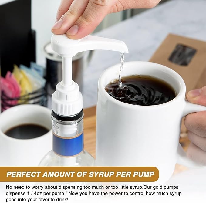 20 Pcs Black Coffee Syrup Pump Compatible with 25.4Oz/750ml Bottles | Syrup Dispenser Pumps, Great for Home & Coffee Bar, Drinking Mixes, Tea, Beverage, Cocktails, Syrup Bottles, Plus Spoons