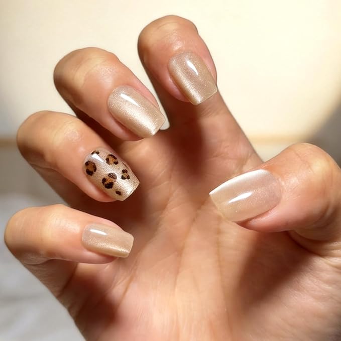 6 Packs (144 Pcs) | Reusable Press on Nails | cute nails | 6-Style Bundle | 12 Sizes | Each Style 24 Pcs | Gold Rhinestone & Glitter Accents
