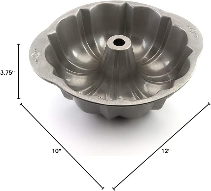 USA Pan Bakeware Nonstick Fluted Tube Cake Pan, Aluminized Steel 10-Inch