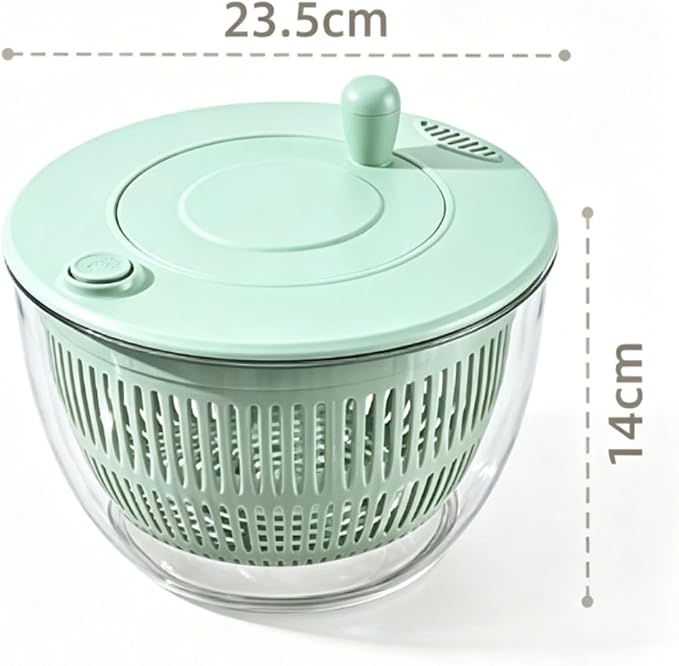 5L 3 in 1 Salad Spinner & Slicer,Multifunctional Salad Spinner with Mandoline Slicer,5-in-1 Manual SaladSpinner & Vegetable Prep Bowl,5 in 1 LettuceSpinner Dryer with 5 Blades Slicing,for Kitchen (B)