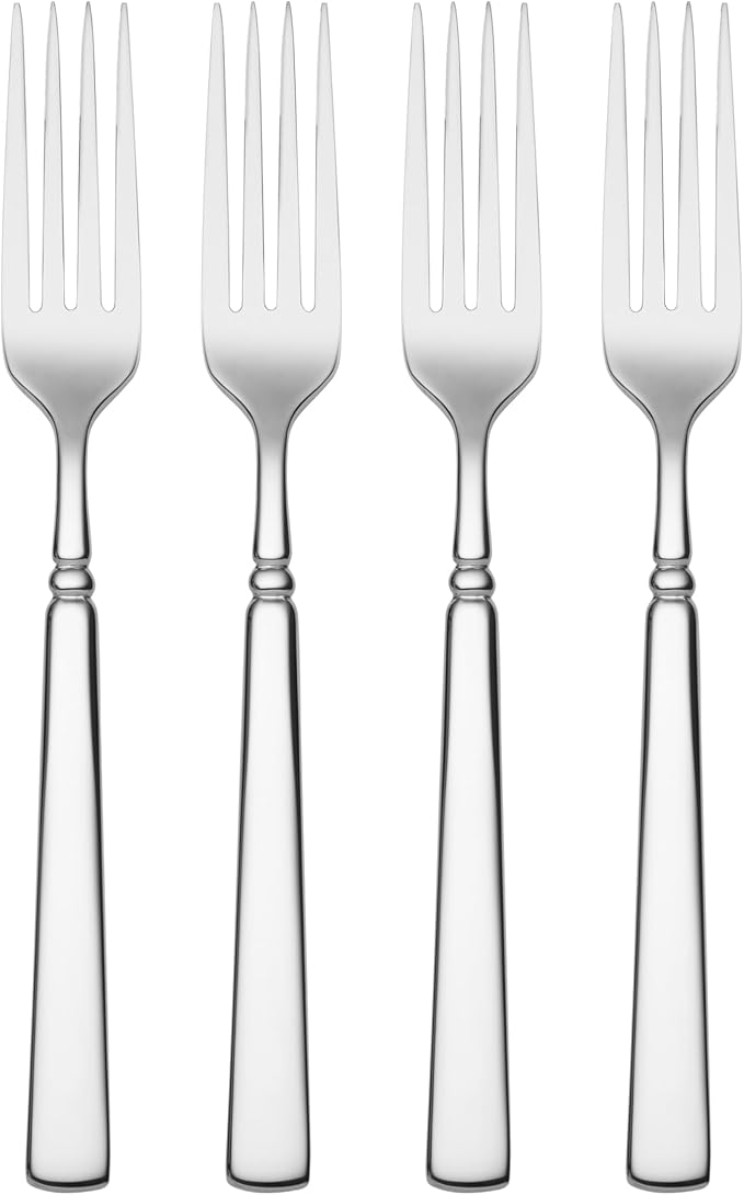 Oneida Easton Dinner Forks Silverware Set for 4, Flatware | mirror finish, dishwasher safe | cutlery set for kitchen and dining, utensil set, heavy duty, kitchen essentials