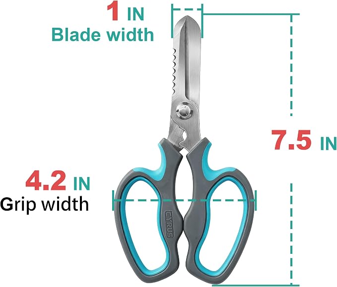 Blue Serrated Floral Scissors Garden Shears with Integrated Stab Remover | Anti-Slip Ergonomic Grips Florist Cutters, Sharp Serrated Blades, Lightweight For Rose Trimming And Floral Arrangement