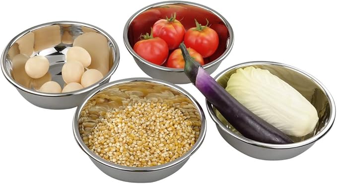 18/10 Stainless Steel Nesting Mixing Bowls for Meal Prep, Set of 4 | Nesting, For Mixing, Serving, Baking