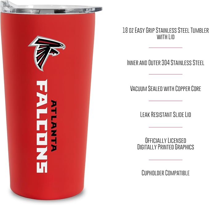 Rico Industries NFL Football Soft Touch, Easy Grip Tumbler