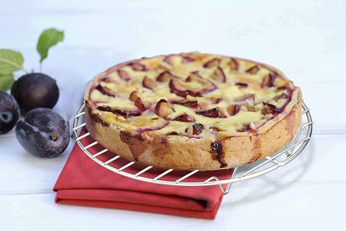 TeamFar Round Cooling Rack Set of 2, 7½ Inch | Round Baking Steaming Roasting Rack Set Stainless Steel, Healthy & Dishwasher Safe, Mirror Finish & Rust Free