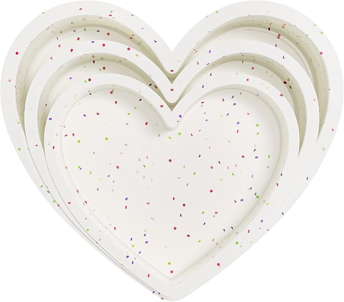 Silicone Heart Shaped Cake Pans, Cream, 10" 8" 6" | 3 Pcs, Mini Small Large Heart Cake Pan Set, Nonstick Silicone Heart Molds for Baking