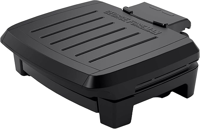 George Foreman Fully Submersible 4-Serving Grill | Dishwasher-safe grill with fast preheat, adjustable hinge and durable nonstick coating for family meals.