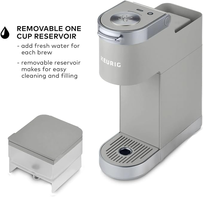 Keurig K-Mini Plus Single Serve K-Cup Pod Coffee Maker, with 6 to 12oz Brew Size,Gray (Renewed) | 6 to 12oz Brew Size