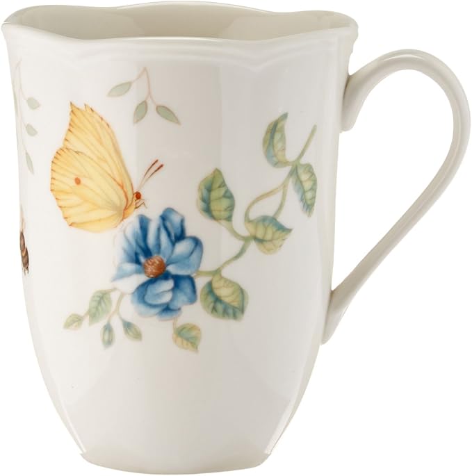 Lenox Butterfly Meadow Porcelain 18-Piece Dinnerware Set for 6 | ceramic, dishwasher safe, microwave safe | plates and bowls sets for kitchen and dining | 10.75 inch plate