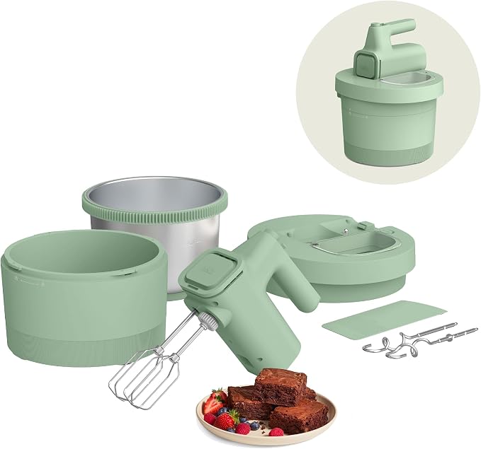 Bella 3.5 QT Hand Stand Mixer, Seaglass