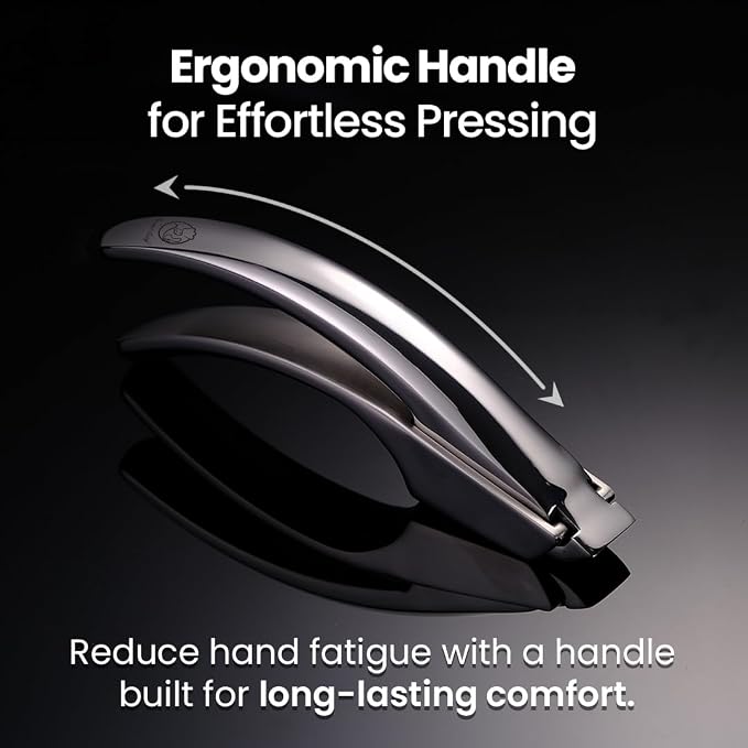 Gourmet Easy Lifetime Replace Garlic Press, No Need to Peel, Coarse Mince | Detachable Design for Easy Cleaning, Ergonomic Handle for Effortless Press, Stainless Steel Rust-Resistant, Dishwasher Safe