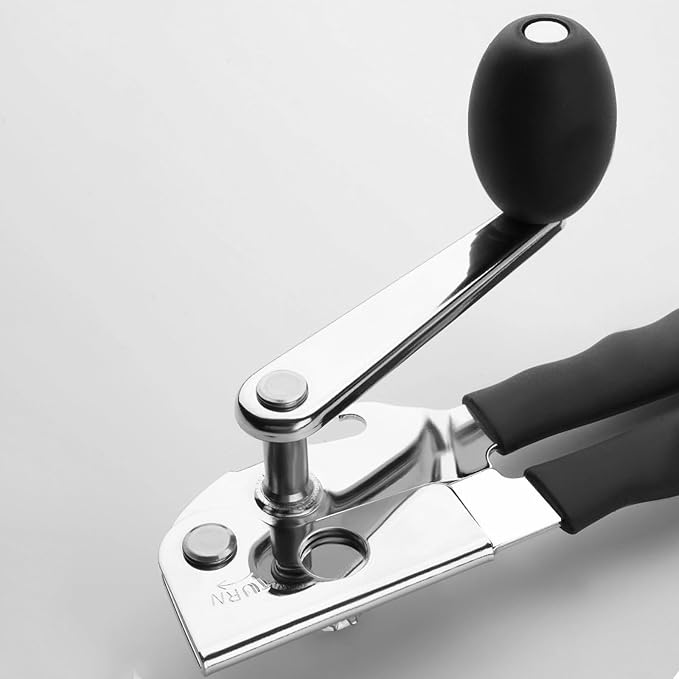 Manual Can Opener Heavy Duty Smooth Edge for Seniors Arthritis, Long Handle | stainless steel,magnetic lids lifting,built-in beer opener,comfortable grip,smoothly cutting,kitchen & picnic tool,all cans