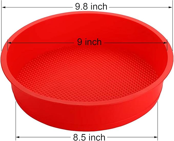 Bekith 4 Pack 9" Silicone Round Cake Pans, Silicone Cake Pans for Baking, Quick Release Baking Mold Round