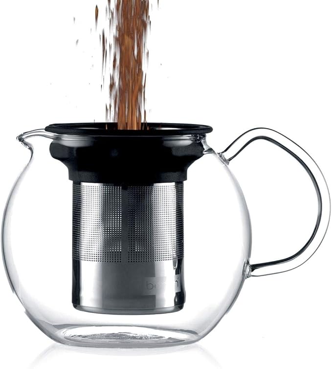 Bodum Assam Glass Tea Press with Stainless Steel Filter and Lid, 1.5-Liter, 51-Ounce