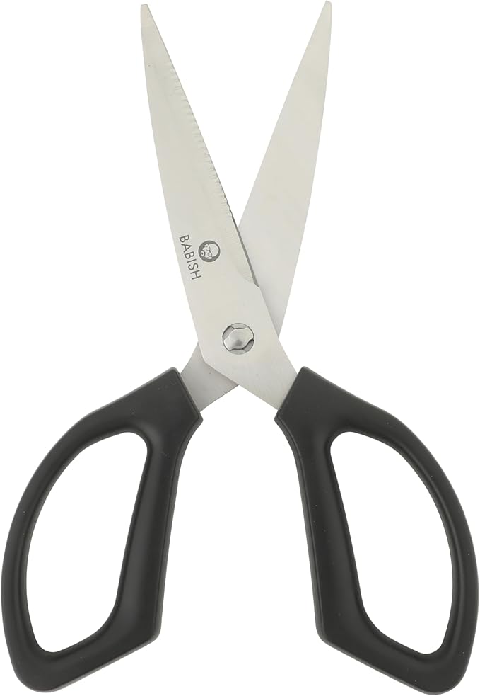 Babish All Purpose Heavy Duty Kitchen Shears Durable Stainless Steel 4 Inch Blade Scissors, Black