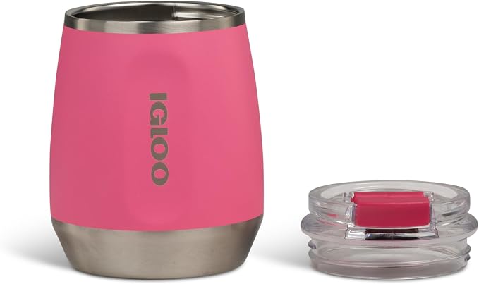 Igloo 10 oz Wine Tumbler | Stainless Steel Drinkware | Thrift Pink