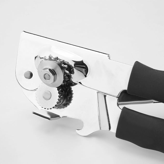 Manual Can Opener Heavy Duty Smooth Edge for Seniors Arthritis, Long Handle | stainless steel,magnetic lids lifting,built-in beer opener,comfortable grip,smoothly cutting,kitchen & picnic tool,all cans