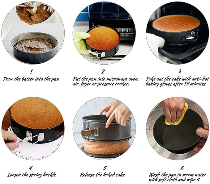 Cheesecake Pan, Springform Cake Pan Set - Pack Of 3, Nonstick Round Baking Pans with Removable Bottom, Cake Pans for Mini Cheesecakes, Pizzas and Quiches (4.7", 7", 8.6")