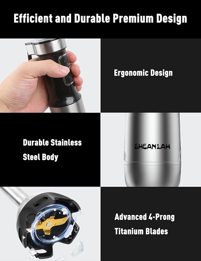 1000W Powerful Immersion Blender handheld, 2026 New Update Hand Blender with 25-Speed, Scratch-Resistant Corded Hand Mixer with Heavy-Duty Copper Brushless Motor and Gift Box