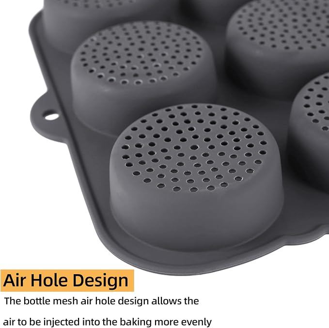 12-cavity Silicone Hamburger Bun Pan, Nonstick Loaf Pan & Heat Resistant Burger Bun Pans for Baking, Bread Pans for Homemade Bread, Bread pans for baking, Easy to Use Burger Pan