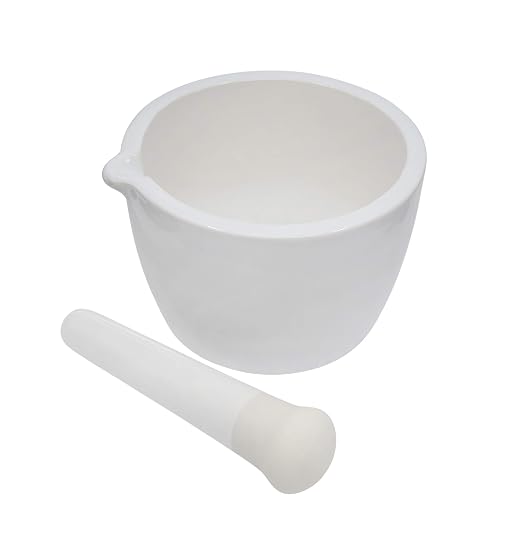 EISCO Porcelain Mortar & Pestle Set, 5oz (150ml) - Heavy Duty - Unglazed Grinding Surface - Excellent for Kitchen or Laboratory - Grinds Powdered Chemicals, Herbs, Spices, Pills - White