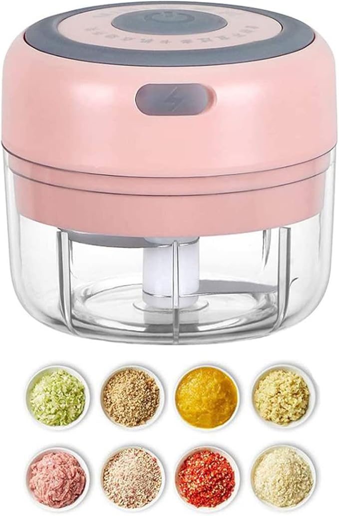 Electric Mini Garlic Mincer, 100ML USB Vegetable Onion Chopper | Portable Small Food Processor for Ginger, Chili, Vegetables