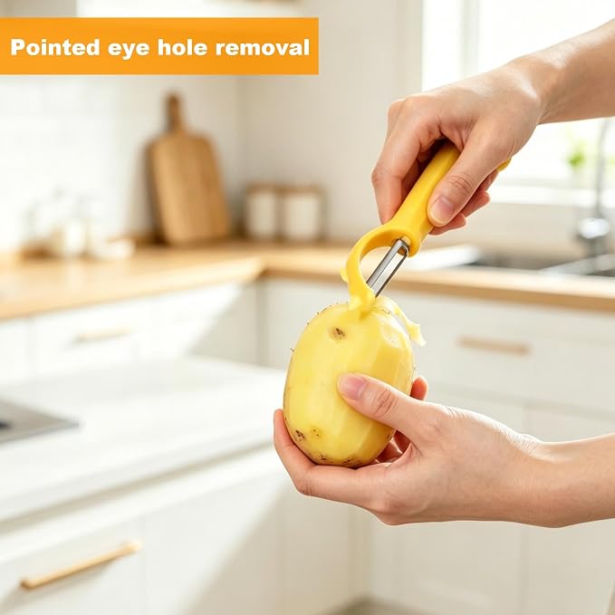 2PCS Vegetable Fruit Peeler & Y Potato Peeler | Ultra-Sharp Stainless Steel Blade Non-Slip Handle, Multifunctional Potato Peeler for Kitchen Perfect for Veggie,Carrot, Apple