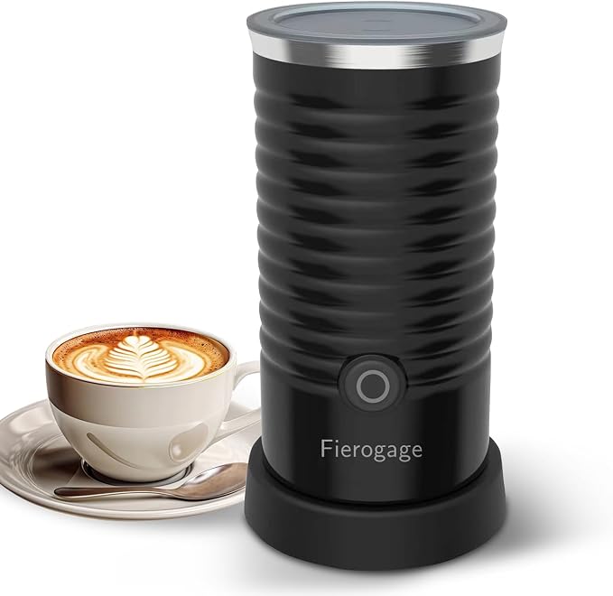 Milk Frother and Steamer, 4-in-1 Hot & Cold Foam Maker, Black | Electric Milk Warmer, One-Touch Control, Auto Shut-Off, 8.5oz(250ml), 304 Stainless Steel, for Latte Cappuccino Macchiato