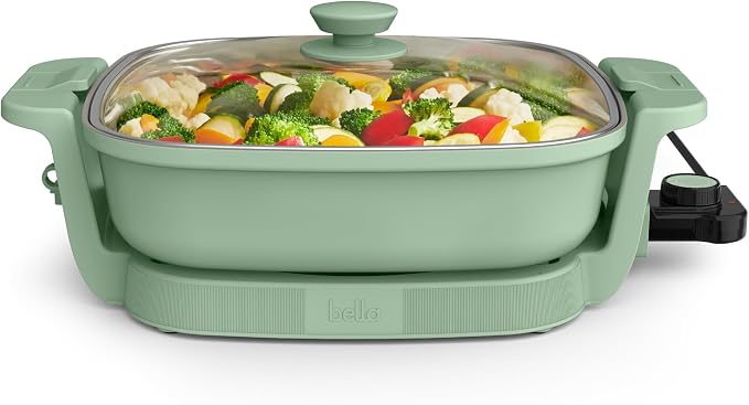 bella Fits-Anywhere™ SAUTE Make & Take Skillet, Non-Toxic Ceramic, Seaglass