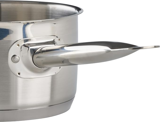Winco 2 qt Stainless Steel Sauce Pan with Lid and Cover | Even heat distribution, Secure riveted handle, Great for Cooking, Food Preparation and Restaurant Kitchens
