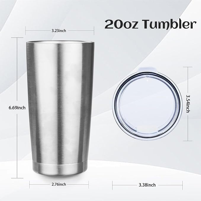 StarSpeed 20oz Stainless Steel Travel Coffee Tumbler,Silver | Travel Coffee Mug,Spill-proof Lid,Double Wall,BPA-free Travel Cups,Insulated Cup Fits Car Cupholders