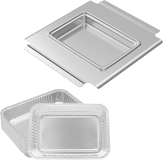 80580 Grease Catch Pan with 12 Pack Drip Pan Liners for Q200 & Q300 Grills | Grill Grease Tray for Weber Q2000 Q2200 Q200 Q220 Q3000 Q3200 Q240 Q300 Q320 Q2400 394001 Grill Drip Pan Replacement Parts