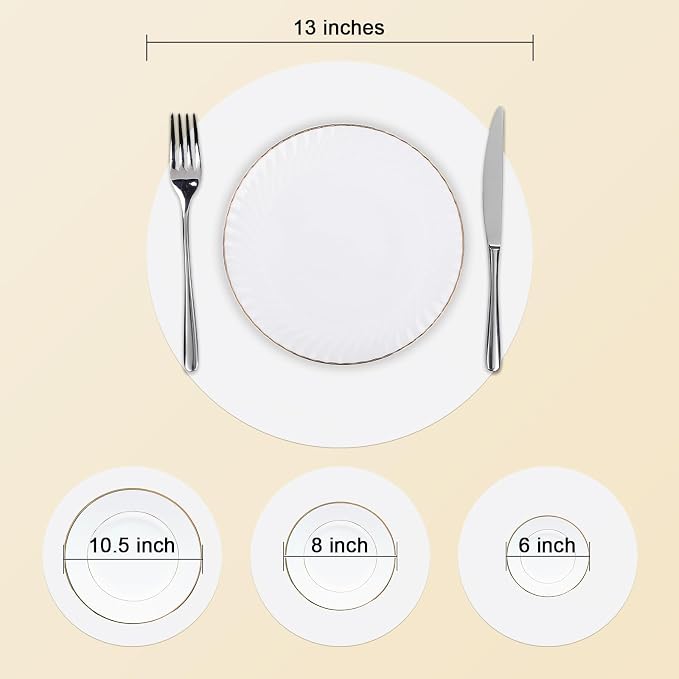 SHACOS 100 PCS Round Paper Placemats 13 inch Disposable Paper Place Mats for Dinner Wedding Birthday Party Festival Table Decoration Indoor Outdoor, White