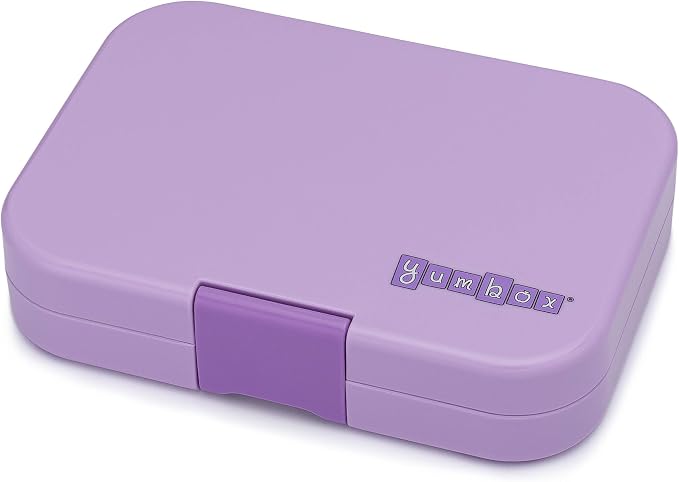 Yumbox Original Leakproof Bento Lunch box - Ami Purple | 5 Compartments + Dip Well, Easy-Open Latch, Just Right Portions, Removable Illustrated Tray Cats & Dogs