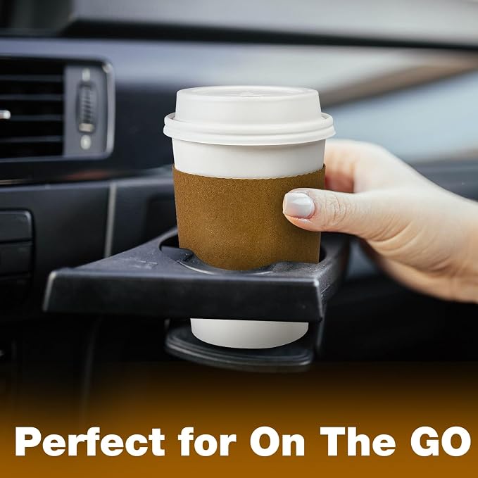 Ginkgo 100 Pack 12 oz Leak-Proof Coffee Cups with Lids and Sleeves | Disposable To Go Hot Travel Paper Cups, Hot Chocolate, Cocoa, Tea , Coffee Bar Accessories