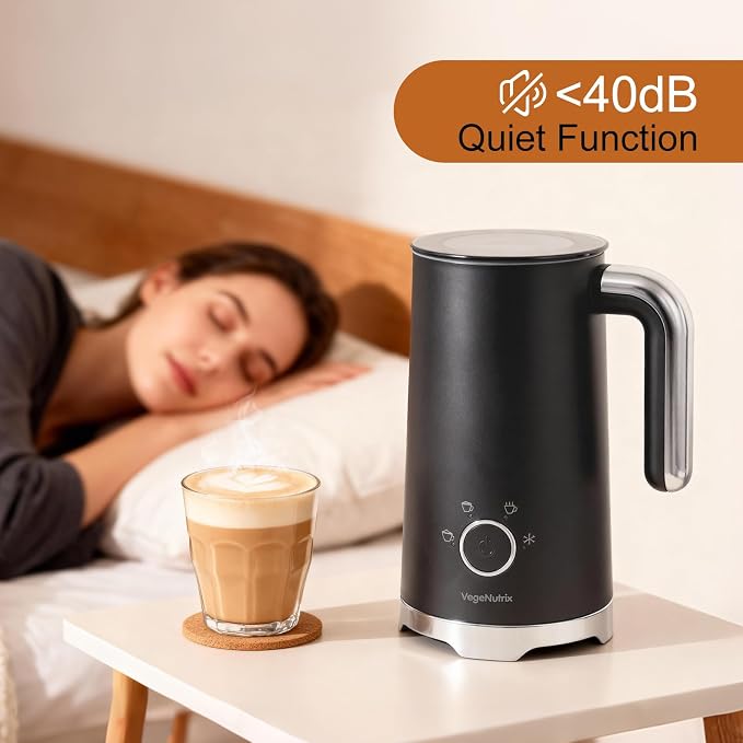 Milk Frother, Electric Milk Frother and Steamer 400W | Automatic Warm and Cold Foam Maker and Milk Warmer 4 in 1 with 2 Whisk for Latte, Cappuccino, Macchiato, Hot Chocolate Coffee