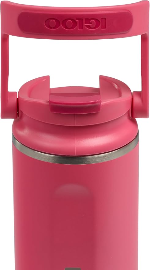 Igloo 16 oz Stainless Steel Tumbler | Flip 'n' Sip Bottle | Thrift Pink