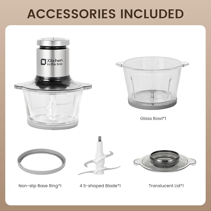 Kitchen in the box 3cups Mini Food Processors,Small Meat Grinder & Food Chopper Electric