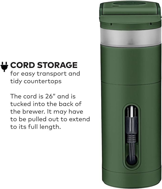 Keurig K-Mini Single Serve K-Cup Pod Coffee Maker, 6 to 12oz Brew size, with Cord Storage, Perfect for Small Spaces, Evergreen | Cord Storage, Small Spaces, Evergreen