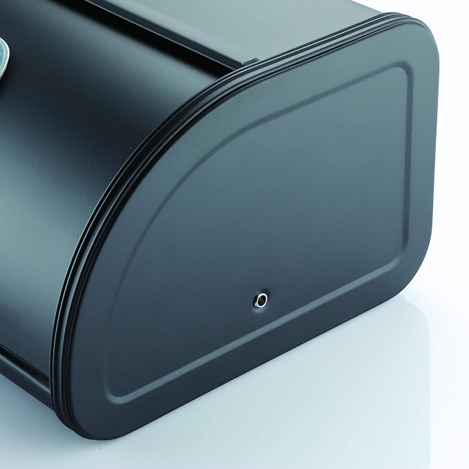 HILFA Stainless Steel Bread Box with Roll Up Lid with Window