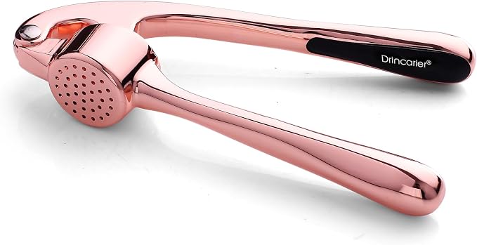 Kitchen Garlic Press, Rust Proof & Dishwasher Safe Garlic Mincer, Durable Garlic Crusher, Easy to Clean and Squeeze, Rose